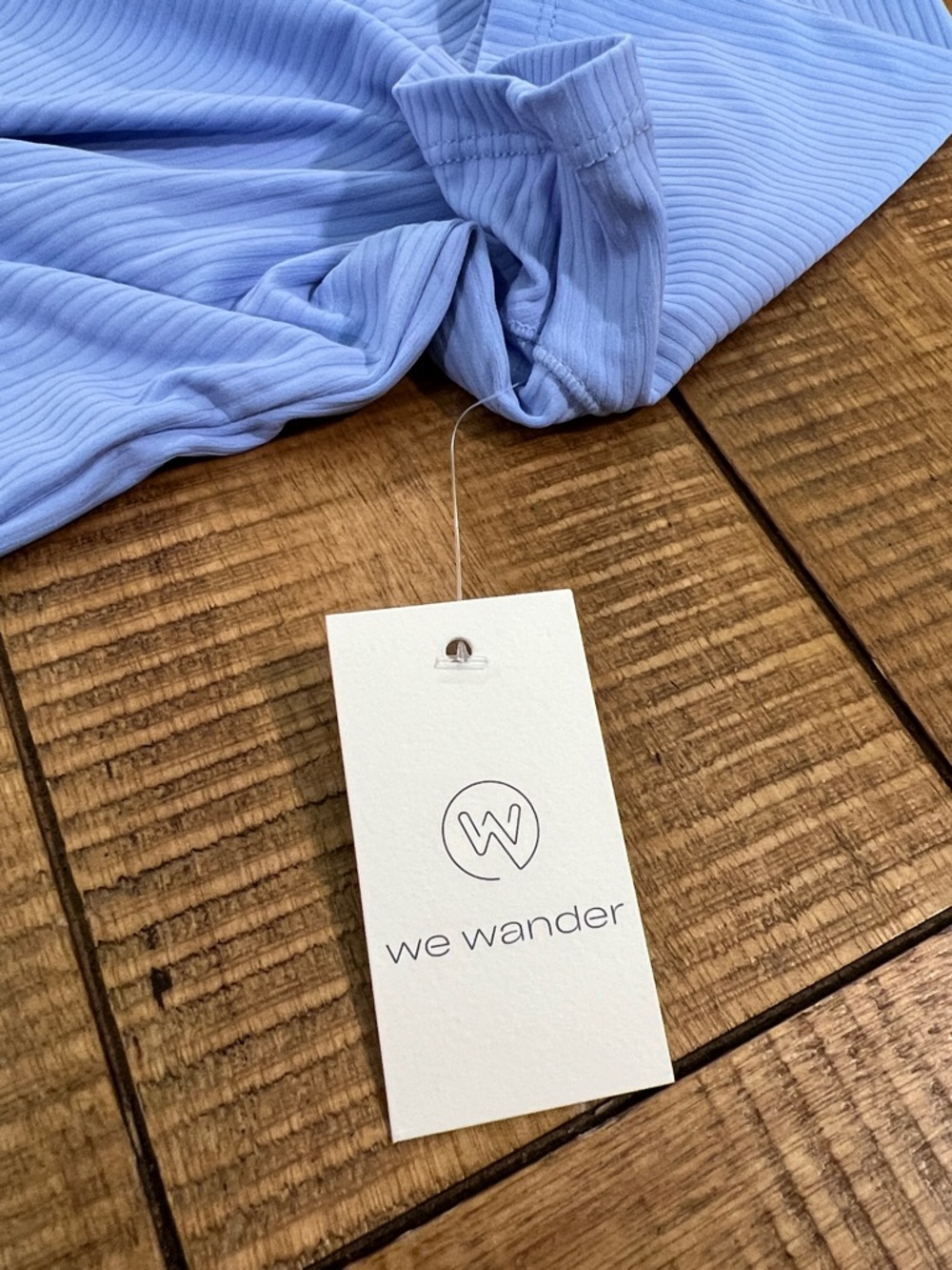 Wander Light Blue Ribbed Short Sleeve Tee - Picture 2 of 3